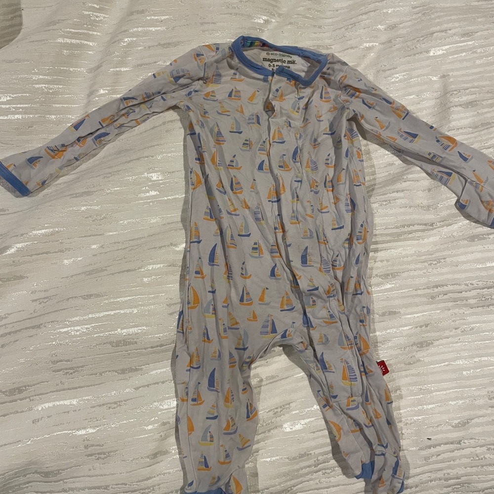 Sailboat Print Magnetic Me baby One Piece